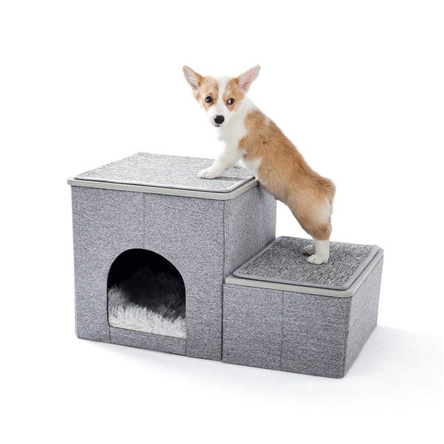 2 in1 Pet Non-Slip Steps and Removable Deluxe Pet House
