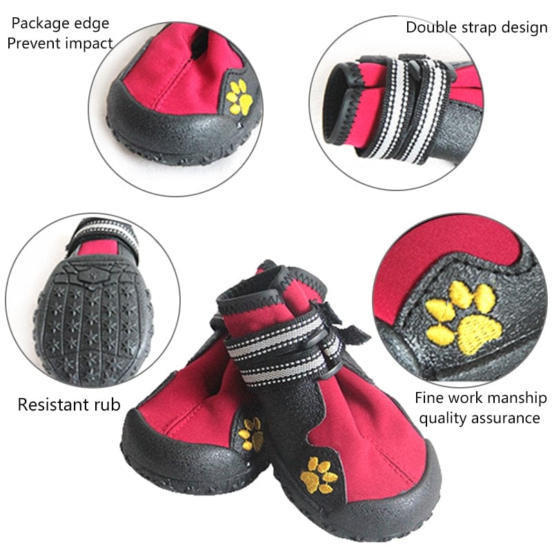 4PCS Waterproof Shoes For Large Dogs
