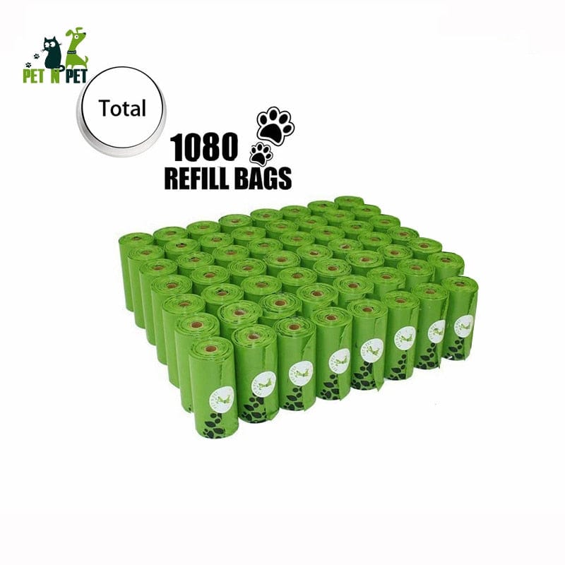 Eco-Friendly Biodegradable Dog Poop Bags 1080 Counts (60 Rolls Unscented Waste Bags)