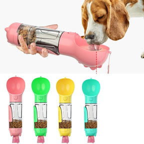 3 In 1 Portable Pet Water Bottle, Food Dispenser, and Potty Bag Dispenser