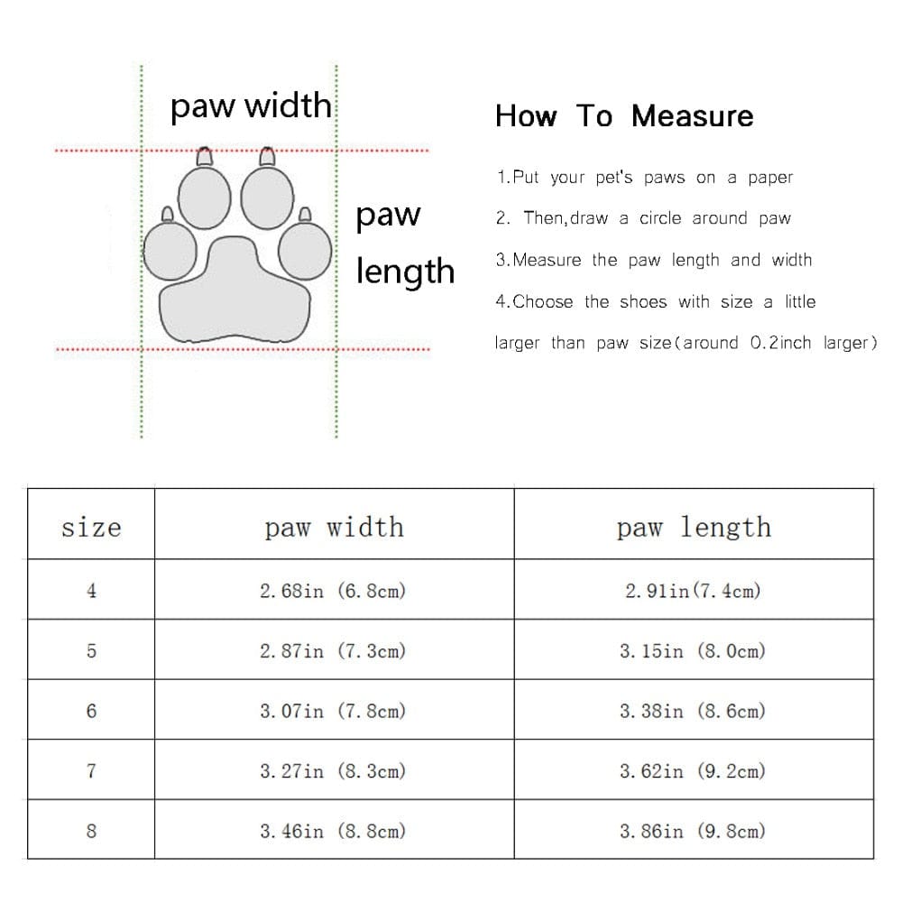 4PCS Waterproof Shoes For Large Dogs