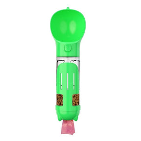 3 In 1 Portable Pet Water Bottle, Food Dispenser, and Potty Bag Dispenser