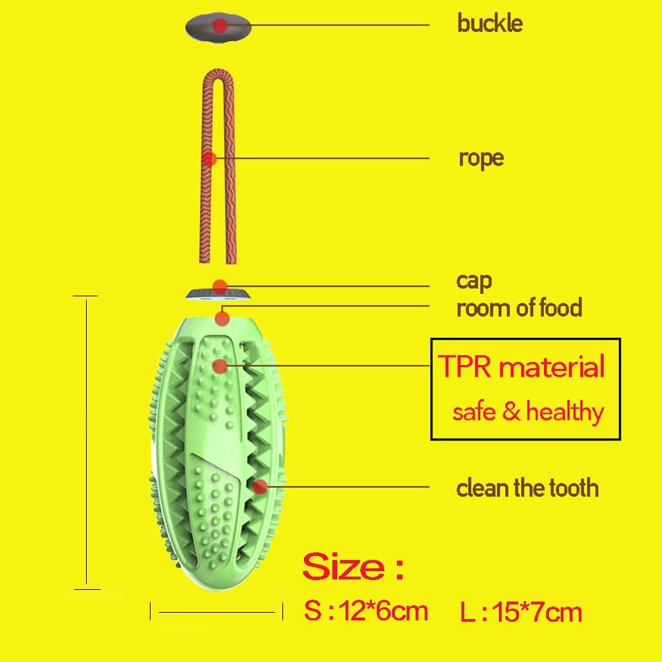 Interactive Teeth Cleaner Chew Toy and Food Dispenser