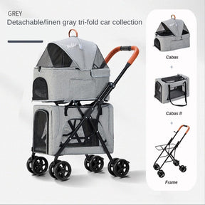 Detachable and Foldable Double-layer Pet Trolley