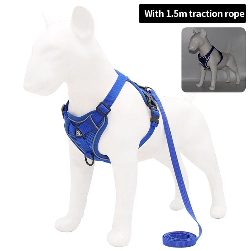 Luminous Pet Leash Harness With Safety Reflective Strip