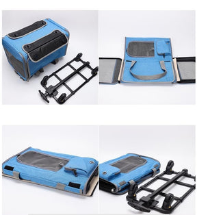 Rolling Pet Carrier with Detachable Wheels